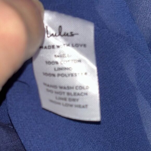 Lulu’s Women’s XL Navy Blue Button-Down Dress Lined Flutter Sleeves Vneck - Picture 3 of 8